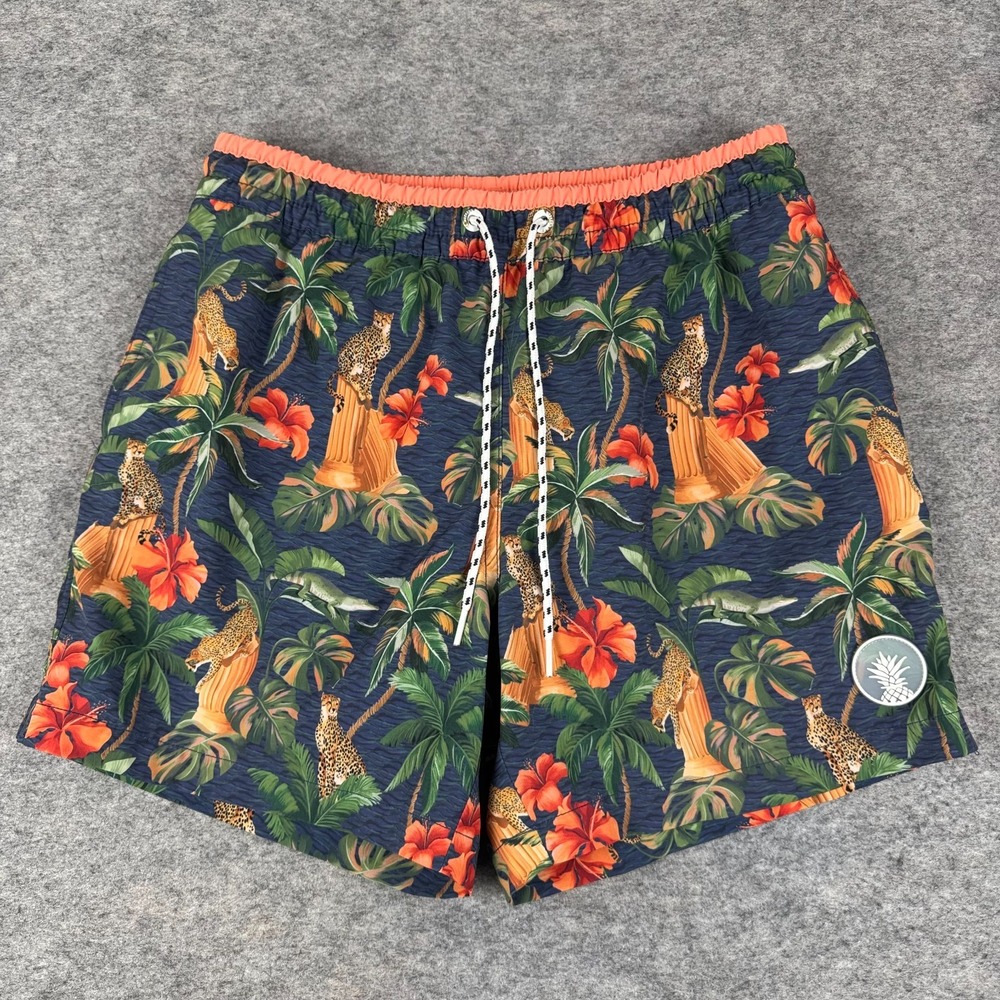 Chubbies Swim Trunks 5.5" Lined Jungle Leopard Hawaiian Pockets Mens Small S